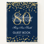 Carnet Gold 80th Birthday Guestbook Confetti Navy Blue<br><div class="desc">Un élégant modèle de livres d'hôtes de 80e fête d'anniversaire avec Confetti Parties scintillant or sur le design bleu marine et facile à customiser texte.</div>