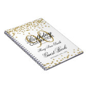Carnet Gold 90th Birthday Guest Book Confetti (Côté Droit)