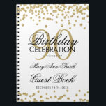 Carnet Gold 90th Birthday Guest Book Confetti<br><div class="desc">Elégant 90e anniversaire de la Parties scintillant d'or Confetti modèle. Facile à utiliser et facile à personnaliser. Commandez aujourd'hui !</div>