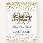 Carnet Gold 90th Birthday Guestbook Confetti<br><div class="desc">Un élégant 90e anniversaire modèle de livres d'hôtes avec Parties scintillant d'or Confetti design et facile à customiser texte.</div>