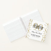 Carnet Gold 90th Birthday Guestbook Confetti (Intérieur)