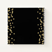 Carnet Gold 90th Birthday Guestbook Confetti Black (Dos)