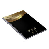 Carnet Gold And Black Minimalist Modern Trendy Chic Name (Côté Droit)