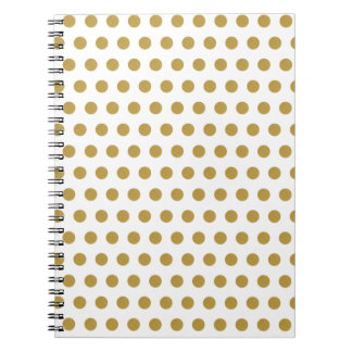 Carnet Gold and white Polka dots