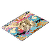 Carnet Gold Aqua rose Abstrait Leopard (Côté gauche)