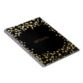 Carnet Gold Baby's Breath Floral Elegant Black (Côté Droit)