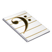 Carnet Gold Bass Clef Music Note (Côté Droit)