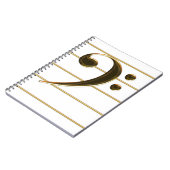 Carnet Gold Bass Clef Music Note (Côté gauche)