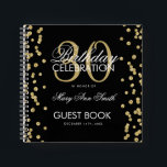 Carnet Gold Black 30th Birthday Guestbook Confetti<br><div class="desc">Un élégant 30e anniversaire modèle de livres d'hôtes avec Gold Parties scintillant Confetti sur le design noir et facile à customiser texte.</div>