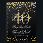 Carnet Gold Black 40th Birthday Guest Book Confetti<br><div class="desc">Elégante Confetti de la Parties scintillant d'or du 40e anniversaire sur modèle noir. Facile à utiliser et facile à personnaliser. Commandez aujourd'hui !</div>