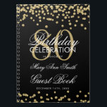 Carnet Gold Black 80th Birthday Guest Book Confetti<br><div class="desc">Elégant 80e anniversaire Parties scintillant d'or Confetti sur modèle noir. Facile à utiliser et facile à personnaliser. Commandez aujourd'hui !</div>