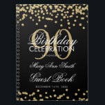 Carnet Gold Black 90th Birthday Guest Book Confetti<br><div class="desc">Elégant 90e anniversaire de la Parties scintillant d'or Confetti sur le modèle noir. Facile à utiliser et facile à personnaliser. Commandez aujourd'hui !</div>