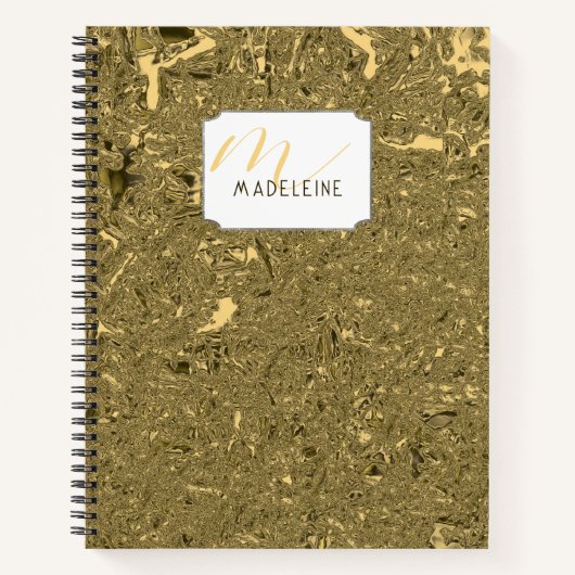 Carnet Gold broyé Foil Chic Monogrammed Girl School (Devant)