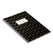 Carnet Gold Chevron sur Black Arrière - plan Modern Chic (Côté Droit)
