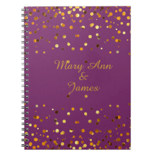 Carnet Gold Confetti Parties scintillant Faux Foil Purple
