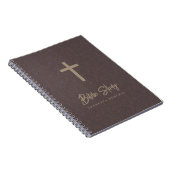 Carnet Gold Cross Lumière Cuir Brown Look Bible étude (Côté Droit)