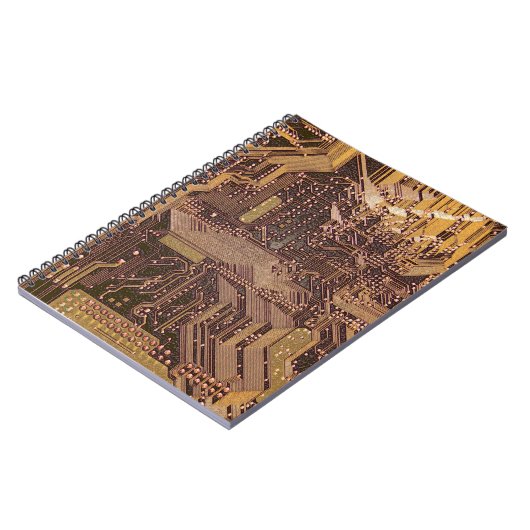 Carnet Gold Cyber Circuit Board Tech Art Electronique (Côté gauche)