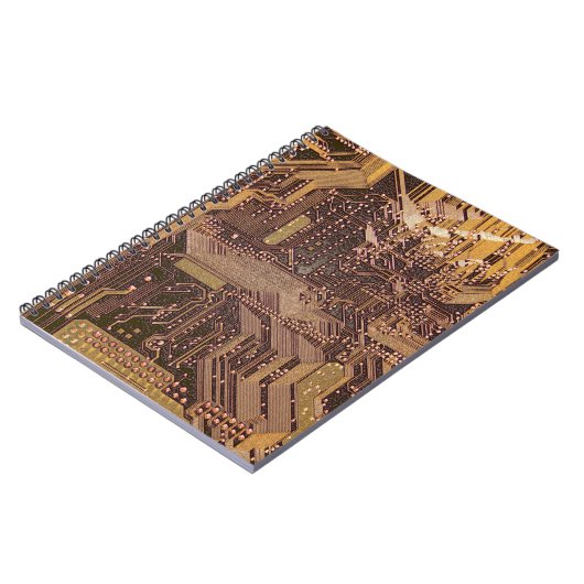 Carnet Gold Cyber Circuit Board Tech Art Electronique (Côté gauche)