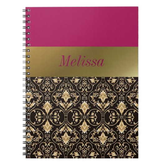 Carnet Gold damask et Red (Devant)