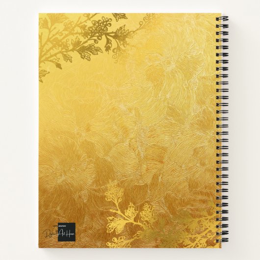 Carnet Gold Design : Linage Blanc Personnalisable (Dos)