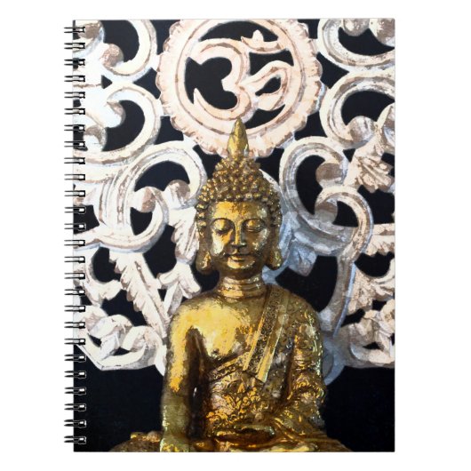 Carnet Gold Earth Buddha OM Aum Mantra Ajna Méditation (Devant)