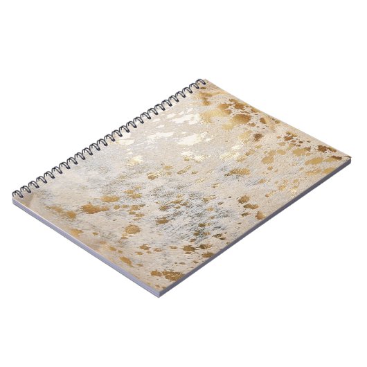 Carnet Gold Faux Cowhide Imprimer Metallic Cowgirl Wester (Côté gauche)