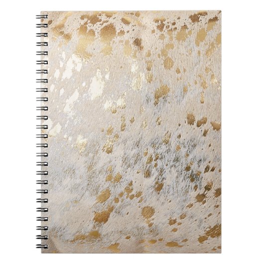 Carnet Gold Faux Cowhide Imprimer Metallic Cowgirl Wester (Devant)