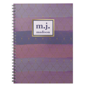 Carnet Gold Faux féminine avec pinces violettes