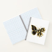Carnet Gold flower Butterfly with Black Orchid (Intérieur)