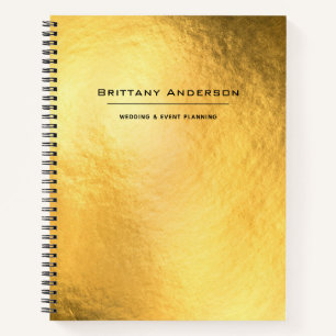 Carnet Gold Foil Black Typographie Plan d'entreprise