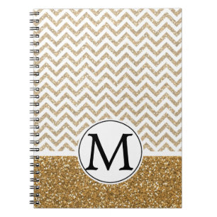 Carnet Gold Glam Faux Parties scintillant Chevron