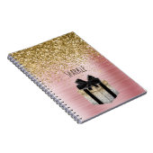 Carnet Gold Glitter Gold Gift Black Bow (Côté Droit)