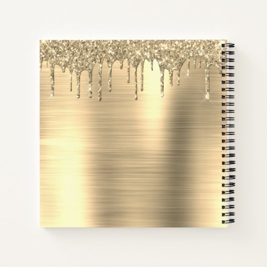 Carnet Gold Glitter Sparkle Eyelashes Monogram (Dos)