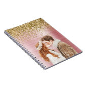 Carnet Gold Glitter White Hearts Balloons (Côté Droit)