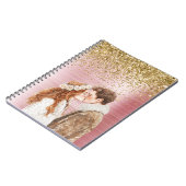 Carnet Gold Glitter White Hearts Balloons (Côté gauche)