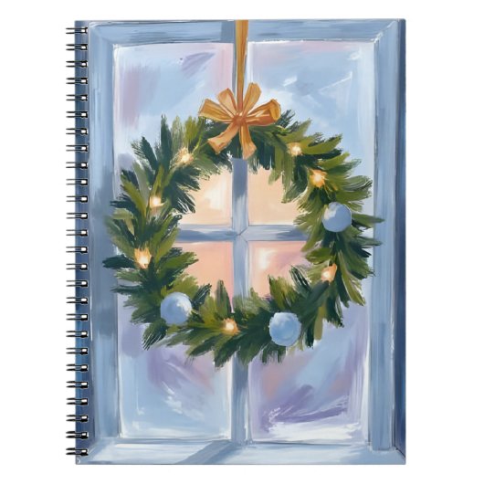 Carnet Gold Holiday Wreath Watercolor Holiday (Devant)
