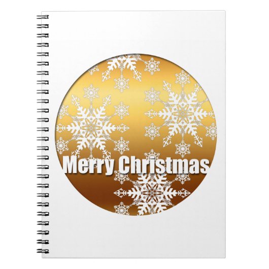 Carnet Gold Joyeux Noël Snowflakes - (Devant)