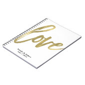 Carnet Gold LOVE Modern Brush Script Mariage Planning (Côté gauche)
