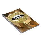 Carnet Gold Luxury Beauté Glamor Parties scintillant Lèvr (Côté Droit)