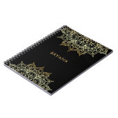 Carnet Gold Mandala Black Chaleur Glam moderne (Côté gauche)