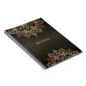 Carnet Gold Mandala Brown Bronze Chic glam moderne glam (Côté Droit)