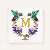 Carnet Gold Monogram M Hummingbird Jeweled Wedding (Devant)