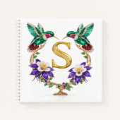 Carnet Gold Monogram S Hummingbird Wedding Gift  (Devant)