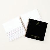 Carnet Gold Monogramme Modèle initial Élégant (Intérieur)