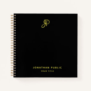 Carnet Gold Monogramme Modèle initial Élégant