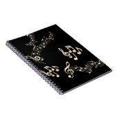 Carnet Gold Music Notes sur Black (Côté Droit)