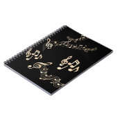 Carnet Gold Music Notes sur Black (Côté gauche)