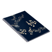 Carnet Gold Music Notes sur Navy Blue Medium (Côté Droit)