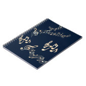 Carnet Gold Music Notes sur Navy Blue Medium (Côté gauche)