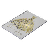 Carnet Gold Natural Grey Moderne Robe Botanique Dream Big (Côté gauche)